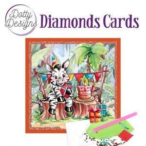 Dotty Designs   Diamond Painting Kaart Zebra Party