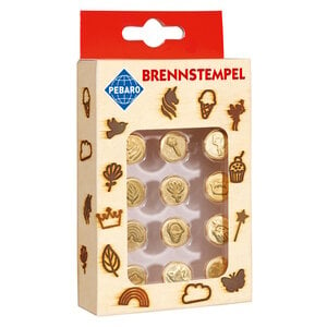 Pebaro 12 Brandstempels Motiefjes Cupcake, Eenhoorn, Duif