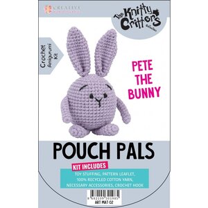 The Knitty Critters Haakpakket Knitty Critters Pouch Pals Pete The Bunny