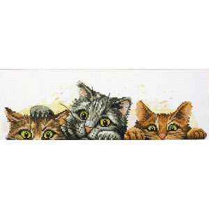 Needleart Voorbedrukt Borduurpakket Curious Kittens 40 x 13 cm