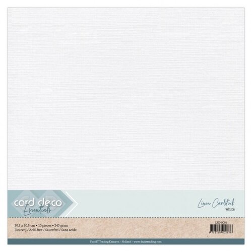 Card Deco Linnenkarton Cardstock Wit 30.5 x 30.5 cm