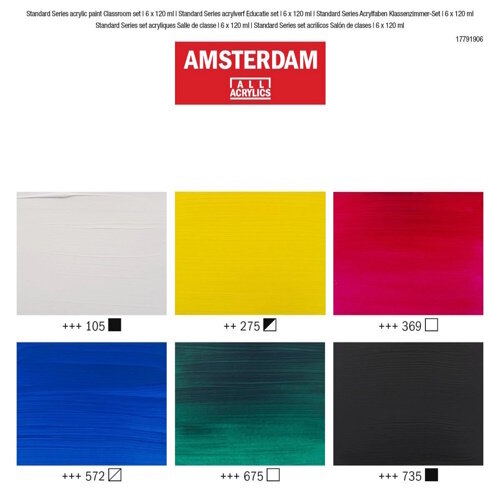 Amsterdam Amsterdam Standard Acrylverf Educatie Set 6 x 120 ml