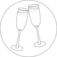Herbin Lakstempel Champagneglazen