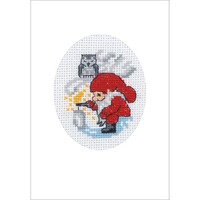 Permin Kerst Borduurkaart Elf lightning  ca. 9 x 13 cm 17-9287