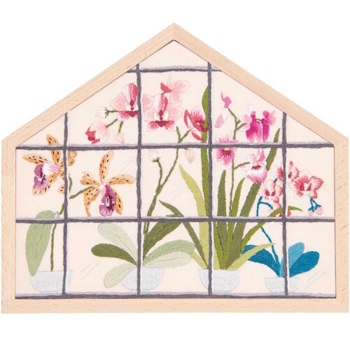 Rico Design Voorbedrukt Borduurpakket Orchideeën ca. 20 x  16,5 cm