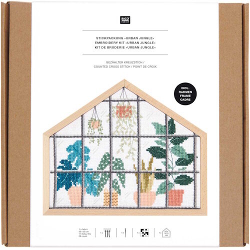 Rico Design Borduurpakket Urban Jungle ca. 20 x  16,5 cm