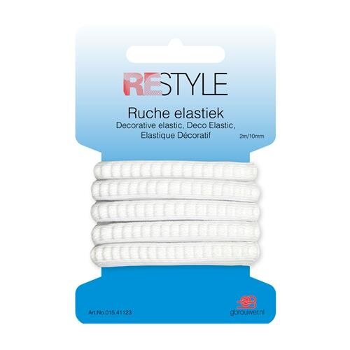 Restyle ReStyle Ruche Elastiek Wit 10 mm x 2 meter