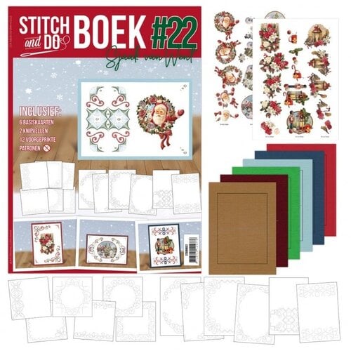 Stitch and Do  Stitch And Do Boek A6 25 Reddish Flowers