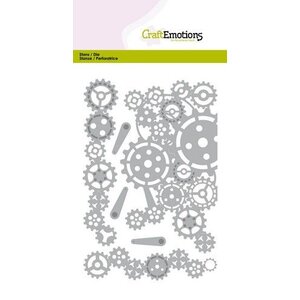 CraftEmotions CraftEmotions Die - tandwielen randen en hoek Card 10,5x14,8cm CraftEmotions CraftEmotions Die - tandwielen randen en hoek Card 10,5x14,8cm