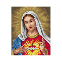 Voorbedrukt Stramien The Heart of Our Lady 24 x 30 cm zonder garen