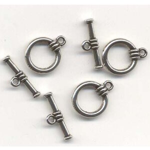 Hobby & Crafting Fun Kumihimo T- sluiting  Platinum 3 stuks