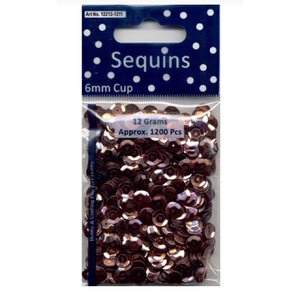 Hobby & Crafting Fun Pailletten Bruin Cup 6 mm 12 gram