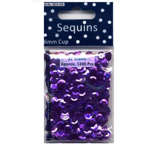 Hobby & Crafting Fun Pailletten Paars Cup 6 mm 12 gram