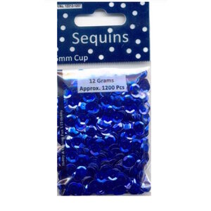 Hobby & Crafting Fun Pailletten Blauw Cup 6 mm 12 gram
