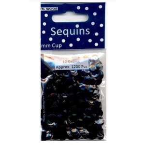 Hobby & Crafting Fun Pailletten Zwart Cup 6 mm 12 gram