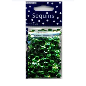 Hobby & Crafting Fun Pailletten Groen Cup 6 mm 12 gram