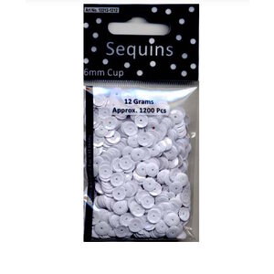 Hobby & Crafting Fun Pailletten Wit Cup 6 mm 12 gram