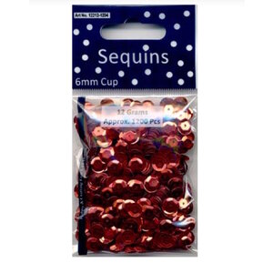 Hobby & Crafting Fun Pailletten Rood Cup 6 mm 12 gram