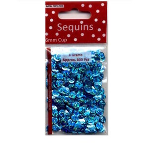 Hobby & Crafting Fun Pailletten Hologram Turquoise 6 mm 8 gram