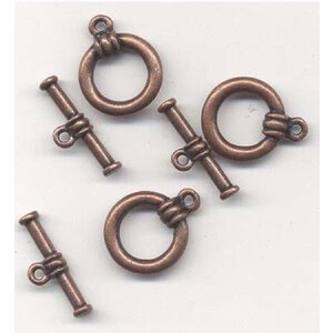 Hobby & Crafting Fun Kumihimo T- sluiting  Antien Koper 3 stuks