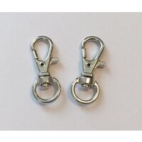 Karabiner met draaibaar oog 23 mm Zilver