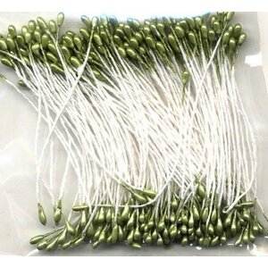 Hobby & Crafting Fun Meeldraadjes parel Groen 1 mm  144 stuks