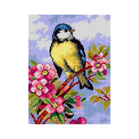 Voorbedrukt Stramien Meesje op de Tak 18 x 24 cm zonder garen