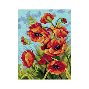 Orchidea Voorbedrukt Stramien Klaprozen 30 x 40 cm zonder garen