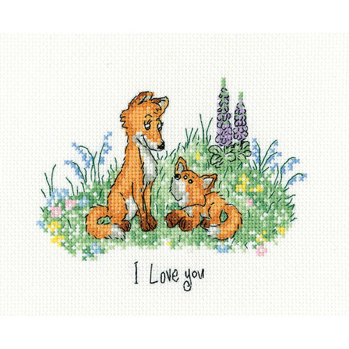 Heritage Crafts Heritage Crafts Borduurpakket Love You  13.5 x 11 cm