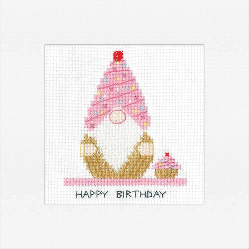 Heritage Crafts Heritage Crafts Borduurkaart Birthday Cupcake