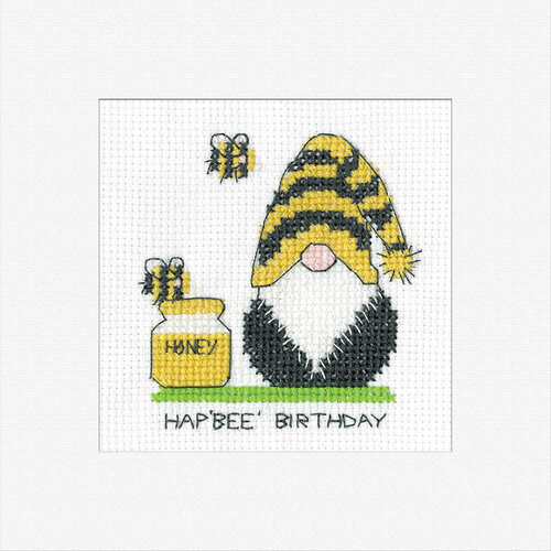 Heritage Crafts Heritage Crafts Borduurkaart  Birthday Bee