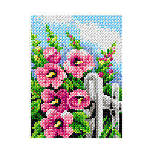 Orchidea Voorbedrukt Stramien Hollyhocks 15 x 20 cm