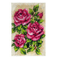 Voorbedrukt smyrna knoopkleed Rozen 50 x 74.5 cm