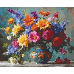 PixelHobby Pixelhobby Patroon 5759 Fleurige bloemen in een Vaas