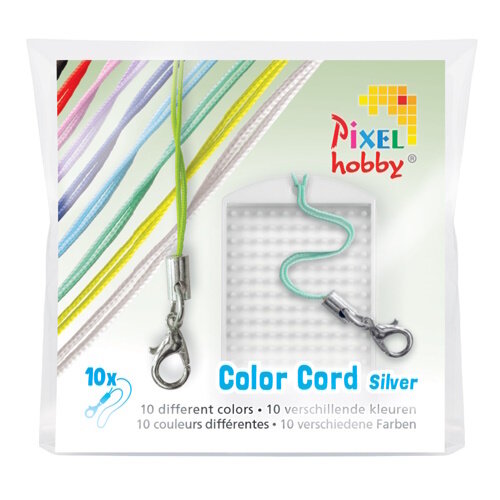 PixelHobby Pixelhobby koord gekleurd 10 stuks zilver