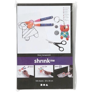 Creotime Krimpfolie 20 x 30 cm 0.3mm transparant glans