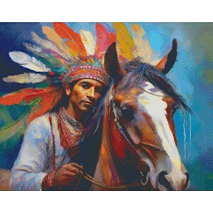 PixelHobby Pixelhobby Patroon 5770 Indiaan op zijn Paard