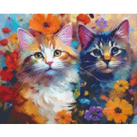 Pixelhobby Patroon 5778 Katten tussen de Bloemen