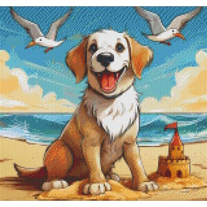 PixelHobby Pixelhobby Patroon 5788 Hond op het Strand PixelHobby Pixelhobby Patroon 5788 Hond op het Strand