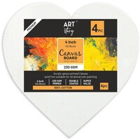 Little Birdie Canvas Paneel Hart 230 gram 10 cm 4 stuks