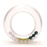 Rammelaar met balletjes 63 mm groen
