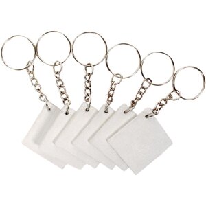Sleutelhanger met Canvas Paneel 3.8 cm 6 stuks