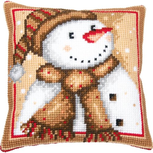 Vervaco Vervaco Borduur Kussen Sneeuwman 40 x 40 cm PN-0202694