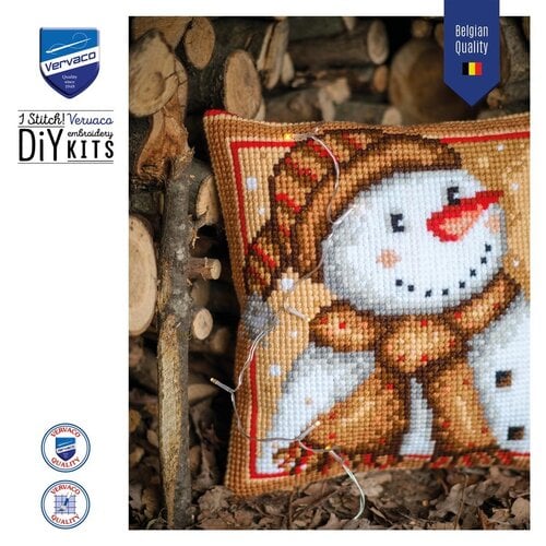 Vervaco Vervaco Borduur Kussen Sneeuwman 40 x 40 cm PN-0202694