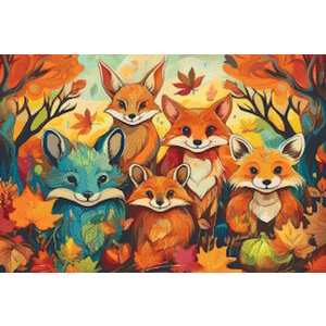 PixelHobby Pixelhobby Patroon 5798 Herfstige Dierenfamilie PixelHobby Pixelhobby Patroon 5798 Herfstige Dierenfamilie