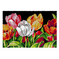 Voorbedrukt smyrna knoopkleed Tulpen 50 x 74.5 cm