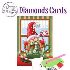 Dotty Designs   Diamond Painting Kaart Christmas Gnome 1