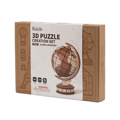 Rokr Robotime Houten Puzzel 3D Globe Wonders TGM01