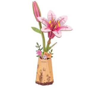 Robotime Robotime 3D Houten Roze Lelie 7.5 x 7 x 22.5 cm