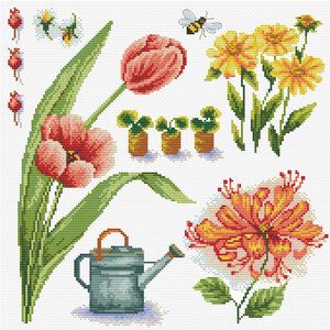Needleart Voorbedrukt borduurpakket Garden Sampler 1